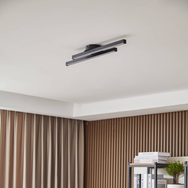 Lampa sufitowa LED Aurendor Lindby, czarny, salon / jadalnia, aluminium, nowoczesny