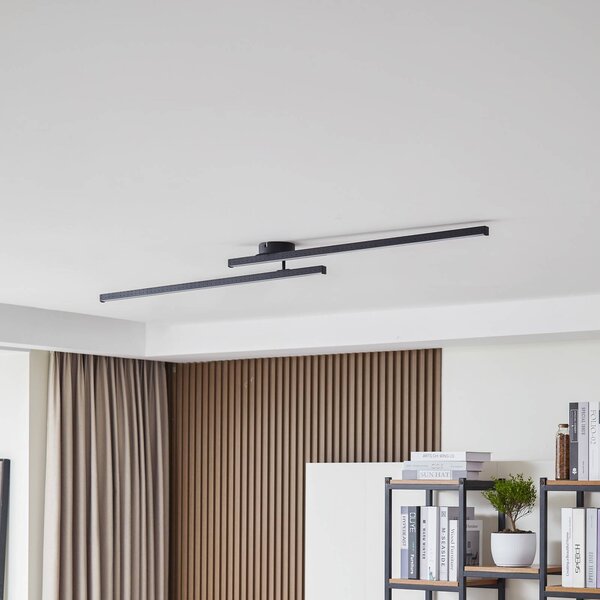 Lampa sufitowa LED Aurendor Lindby, czarny, salon / jadalnia, aluminium, nowoczesny