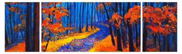 Obraz jesiennego lasu (170x50 cm)