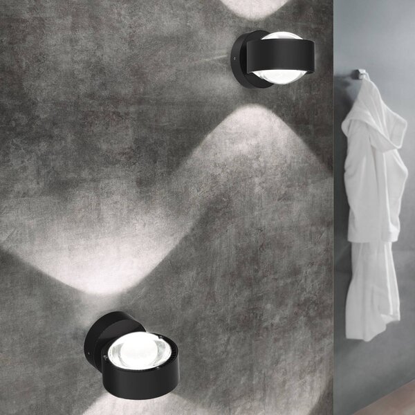 Top Light Kinkiet PUK Mini Wall, możliwość ściemniania, czarny, salon / jadalnia, metal, design