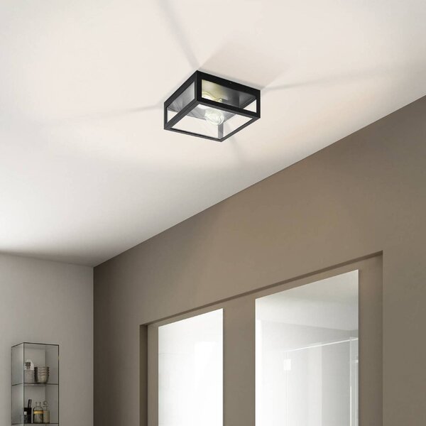 EGLO Lampa sufitowa Amezola, możliwość ściemniania, czarny, łazienka, metal, nowoczesny