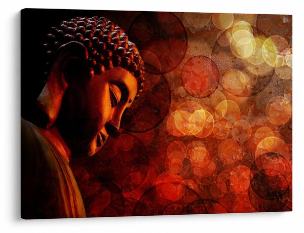 Obraz - Budda w odcieniach czerwieni (70x50 cm)
