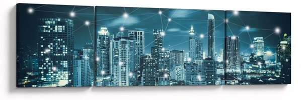 Obraz lśniącej metropolii (170x50 cm)