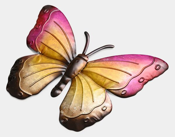 Metalowa dekoracja ścienna motyl BUTTERFLY 40 cm - różne kolory Kolor: Fioletowy