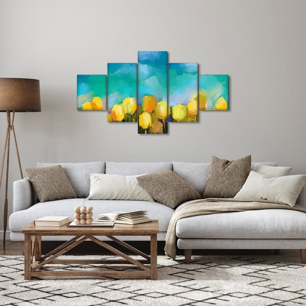 Obraz żółtych tulipanów (125x70 cm)