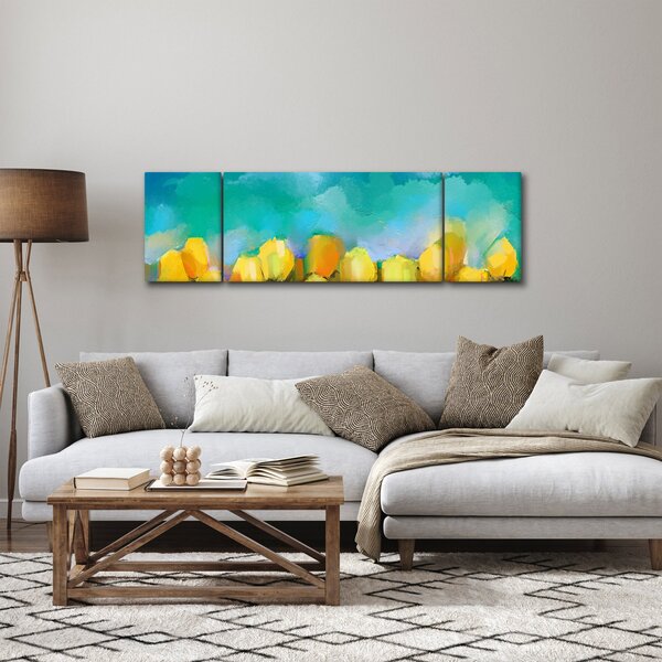 Obraz żółtych tulipanów (170x50 cm)