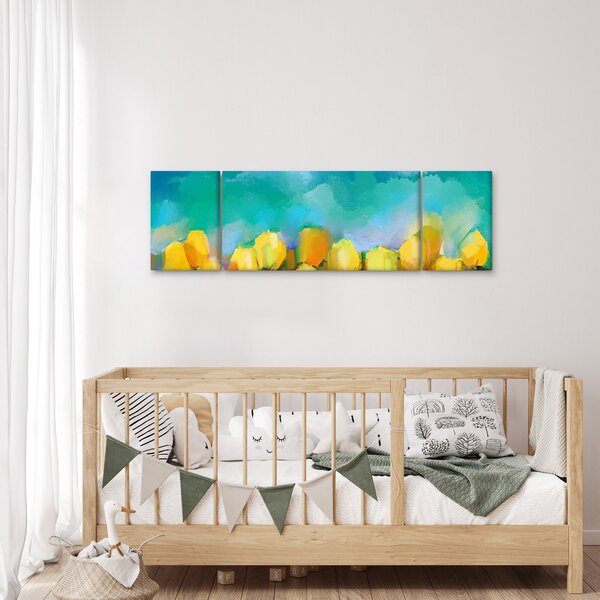 Obraz żółtych tulipanów (170x50 cm)