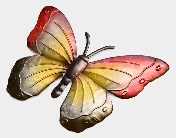 Metalowa dekoracja ścienna motyl BUTTERFLY 30 cm - różne kolory Kolor: Czerwony