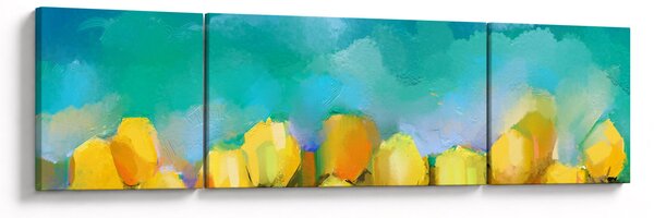 Obraz żółtych tulipanów (170x50 cm)