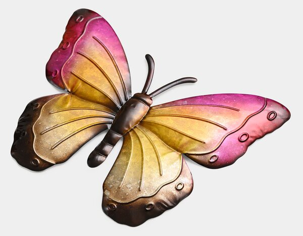 Metalowa dekoracja ścienna motyl BUTTERFLY 30 cm - różne kolory Kolor: Czerwony