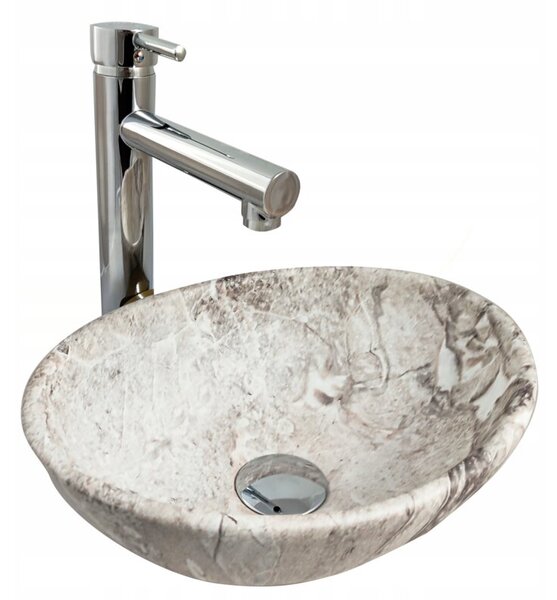 Umywalka nablatowa Estiva ROSTA Marmo Gray marmur szara 34x27x12 cm 1 szt