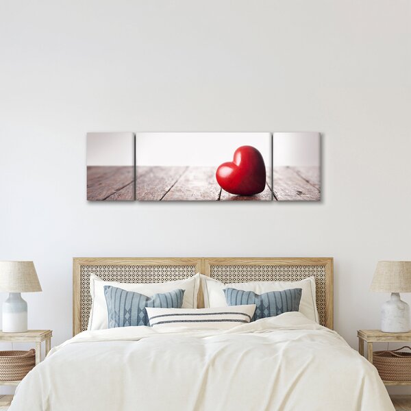 Obraz drewnianego serca (170x50 cm)