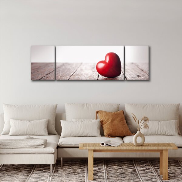 Obraz drewnianego serca (170x50 cm)