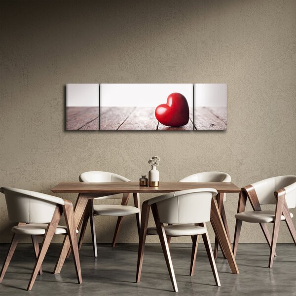 Obraz drewnianego serca (170x50 cm)
