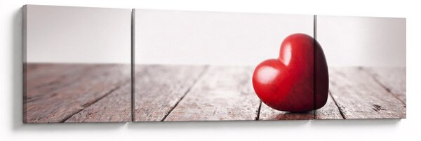Obraz drewnianego serca (170x50 cm)