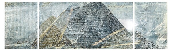 Obraz - Piramidy w niebieskim filtrze (170x50 cm)