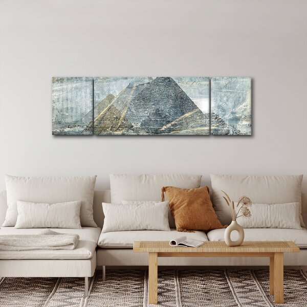 Obraz - Piramidy w niebieskim filtrze (170x50 cm)