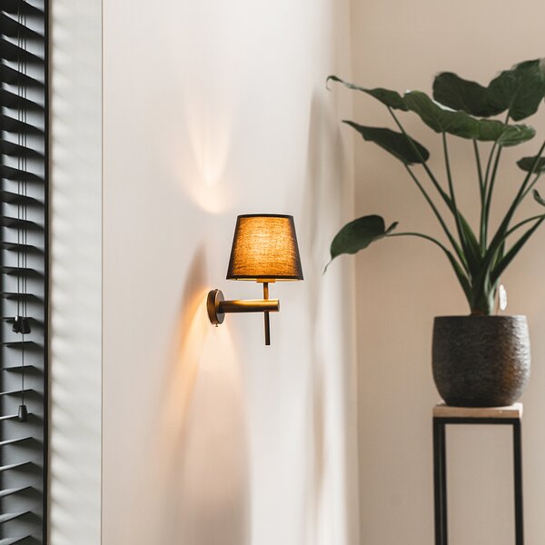 Nowoczesna lampa ścienna czarna - Pluk