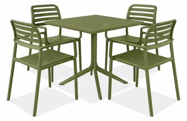 Zestaw mebli ogrodowych Nardi COSTA/CLIP 4+1 Agave