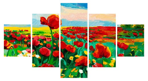 Obraz pola z makami (125x70 cm)