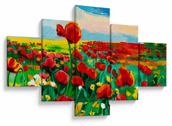 Obraz pola z makami (125x70 cm)