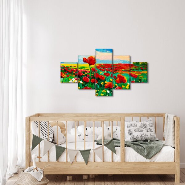 Obraz pola z makami (125x70 cm)
