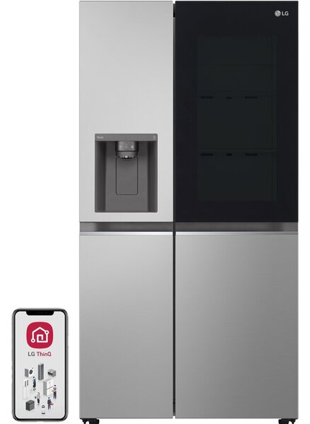 Lodówka LG InstaView GSGV80PYLL Side by Side 179cm Srebrna Podajnik wody