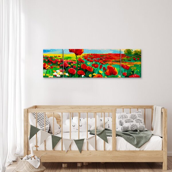 Obraz pola z makami (170x50 cm)