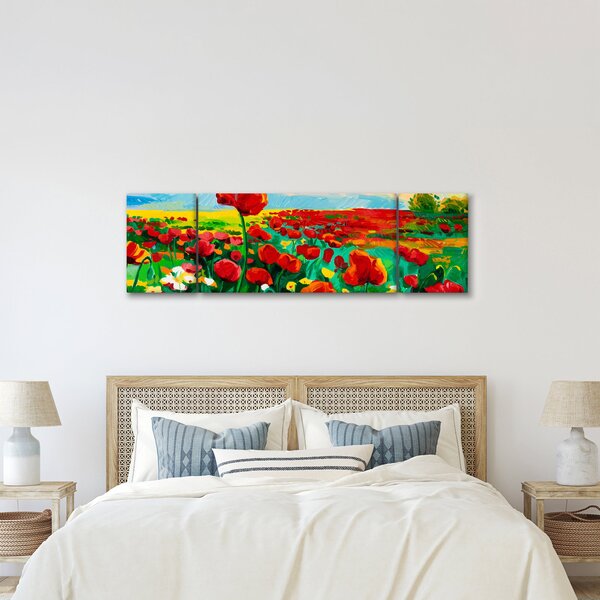 Obraz pola z makami (170x50 cm)