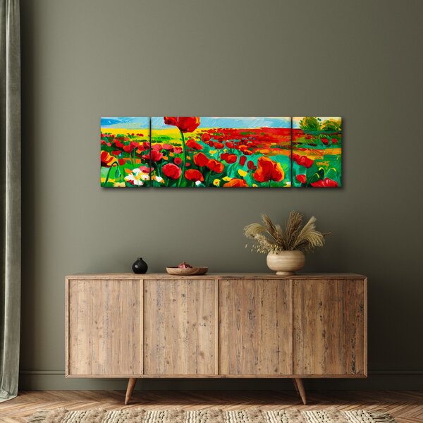 Obraz pola z makami (170x50 cm)