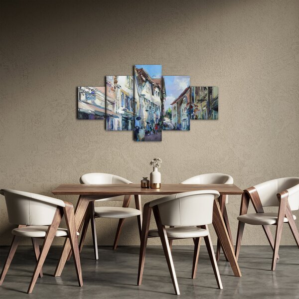 Obraz - Aleja starego miasta, malarstwo akrylowe (125x70 cm)