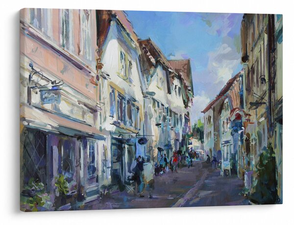 Obraz - Aleja starego miasta, malarstwo akrylowe (70x50 cm)