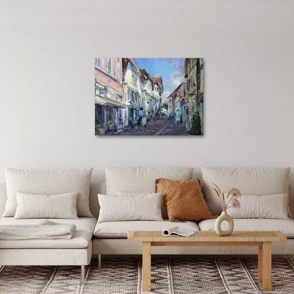 Obraz - Aleja starego miasta, malarstwo akrylowe (70x50 cm)