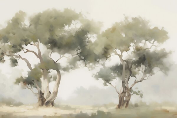 Fototapety Abstrakcyjne drzewa imitujące malarstwo, Fototapety Natura, w05638 : Uwalls.pl
