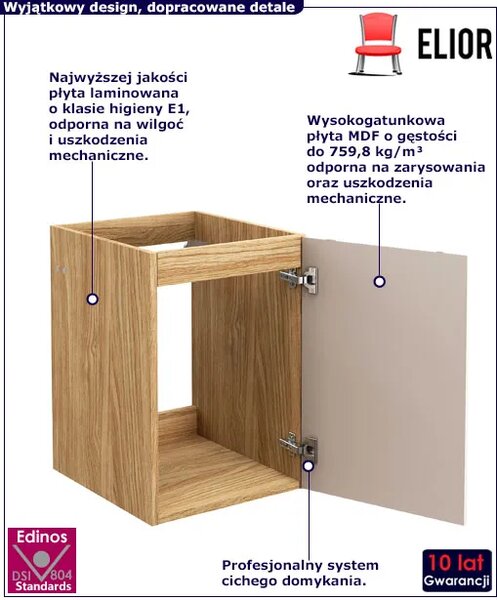 Beżowa wisząca szafka łazienkowa 3d W1-G89