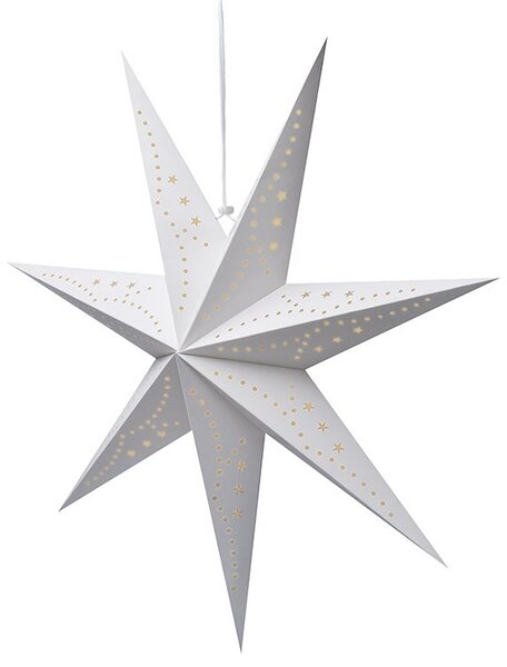 Świąteczna papierowa gwiazda siedmioramienna STARION 60 cm, biała