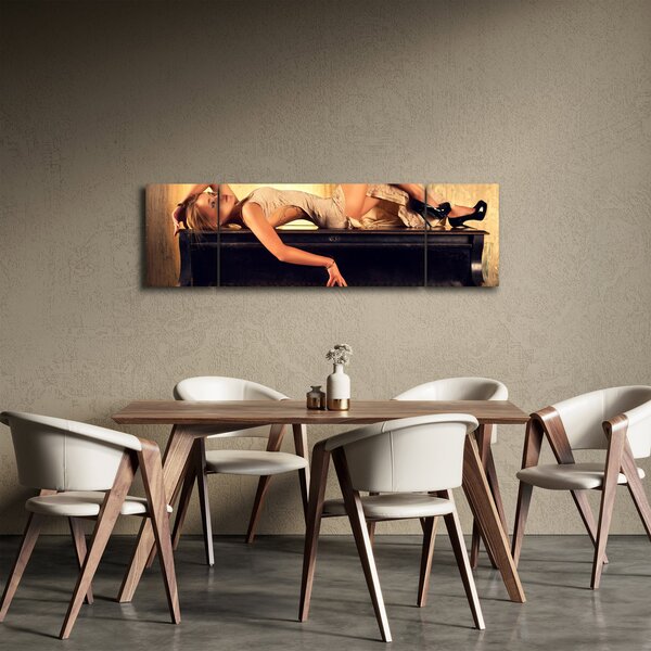 Obraz - Kobieta na fortepianie (170x50 cm)