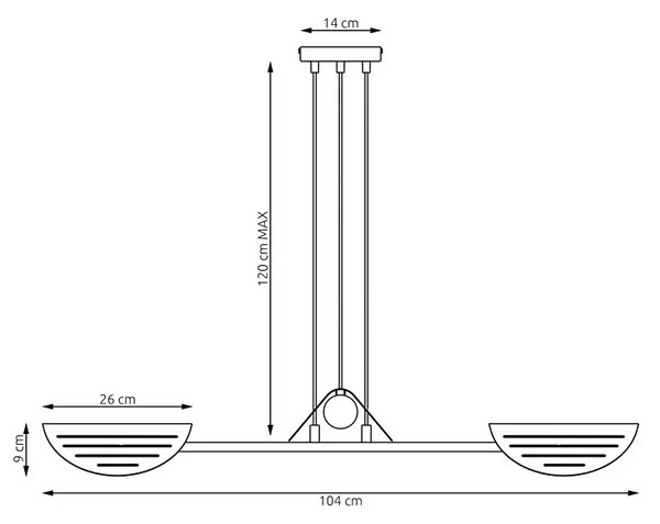 Czarna nowoczesna lampa wisząca - D168 R3-N72
