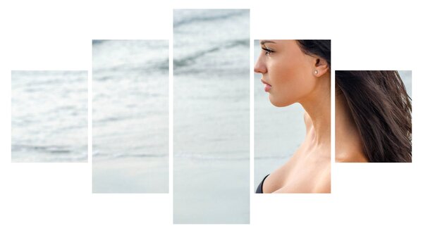 Obraz kobiety na plaży (125x70 cm)