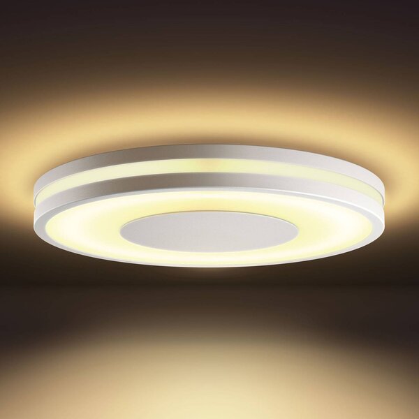 Philips Hue Inteligentna lampa sufitowa Being, możliwość ściemniania, biały / opal, salon / jadalnia, aluminium, nowoczesny