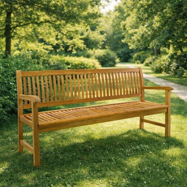 Ławka ogrodowa teak 180 cm 3-osobowa, naturalne wykonanie