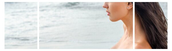 Obraz kobiety na plaży (170x50 cm)