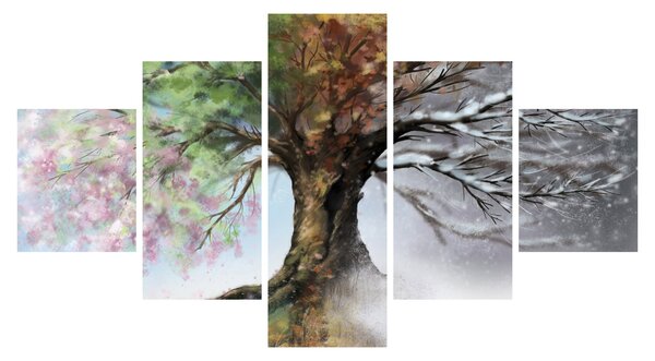 Obraz - Drzewo czterech pór roku (125x70 cm)