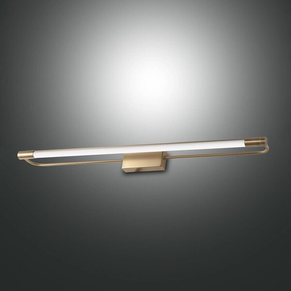 Fabas Luce Kinkiet LED Rapallo, mosiądz, IP44, 60 cm Rapallo, mosiężny / złoty, przedpokój, metal, nowoczesny