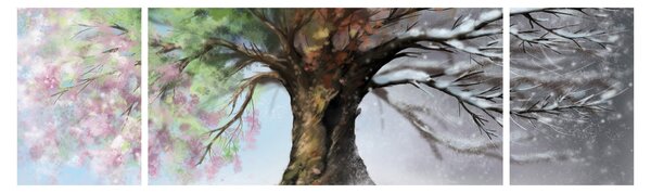 Obraz - Drzewo czterech pór roku (170x50 cm)