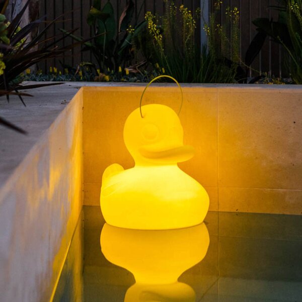 Goodnight Light Designerska lampa LED DUCK-DUCK XL do użytku na zewnątrz w kolorze żółtym DUCK-DUCK, możliwość ściemniania, żółty / pomarańczowy, tworzywo sztuczne, design