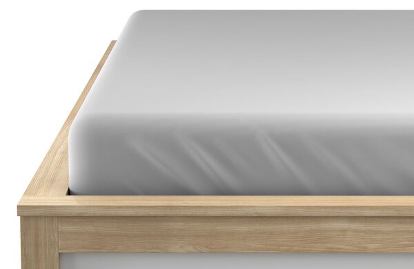 Prześcieradło z mikrofibry z gumką jasnoszare 90 x 200 cm