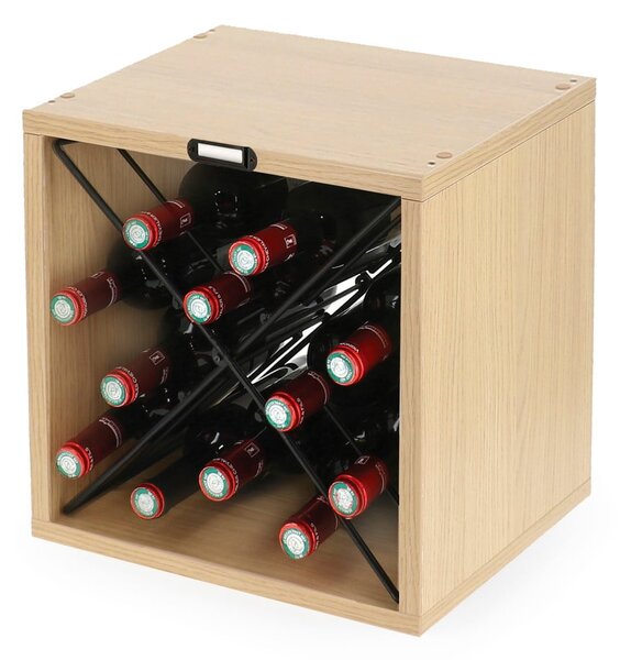 Regał na wino w dekorze jesionu w naturalnym kolorze liczba butelek 12 36,5x36x29 cm Macon – Compactor