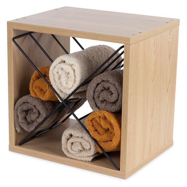 Regał na wino w dekorze jesionu w naturalnym kolorze liczba butelek 12 36,5x36x29 cm Macon – Compactor