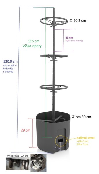 Gardenico Pojemnik do uprawy pomidorów antracyt, śr. 29 cm, S